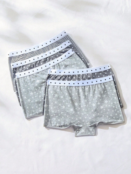 5 piezas Boyshorts con estampado de rayas
