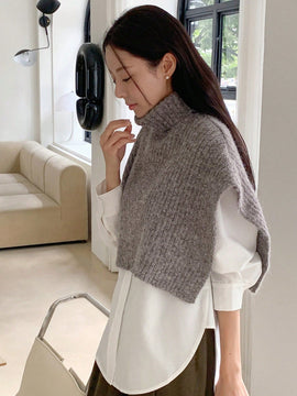 DAZY 1 Pieza Chaleco De Sueter De Cuello Alto Y Mangas Murcielago
