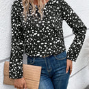 LUNE Blusa con estampado de lunares de espalda abierta con cordon