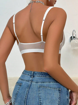 Sujetador De Encaje Floral Bralette Lenceria