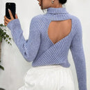 Unity Jersey cuello alto con abertura cruzado trasero de manga raglan