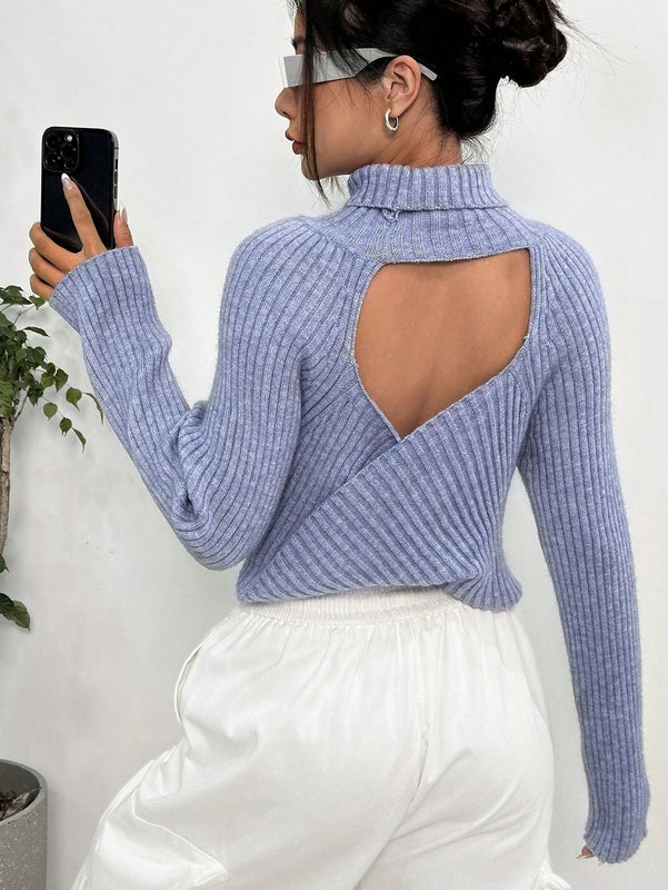 Unity Jersey cuello alto con abertura cruzado trasero de manga raglan