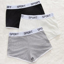 3 piezas Boyshorts con estampado de letra unido en contraste