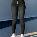 Pantalones ajustados con mosca de boton
