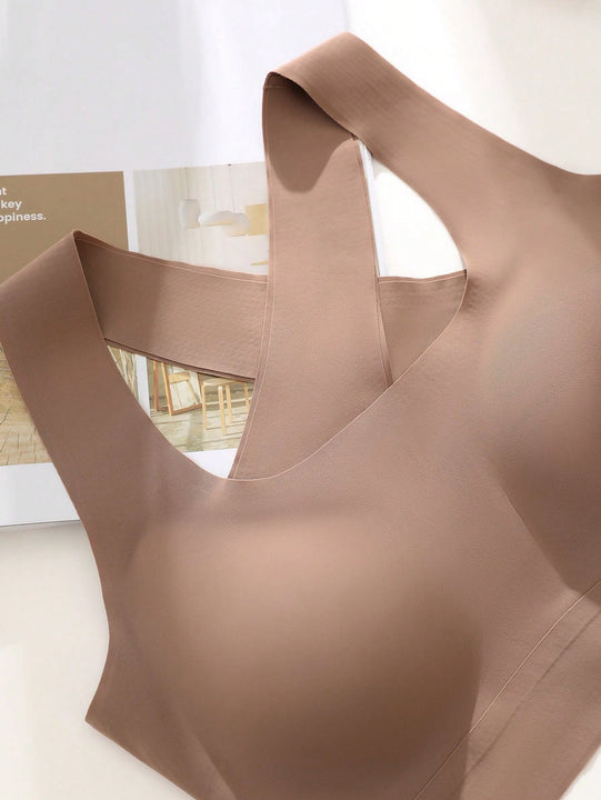 1 pieza sujetador sin costuras de unicolor para mujer
