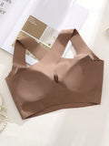 1 pieza sujetador sin costuras de unicolor para mujer
