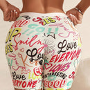 Boxer Corto Para Mujer Con Impresion De Letras