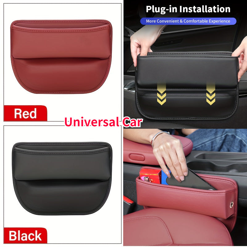 Caja Organizadora De Cuero Para Asiento De Coche, Bolsillo Multifuncional Con Hendidura Para Asiento Del Conductor, Soporte De Almacenamiento, Accesorios Interiores, 1 Ud.
