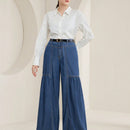 Mulvari Jeans de talle alto de pierna ancha