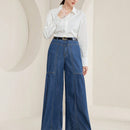 Mulvari Jeans de talle alto de pierna ancha