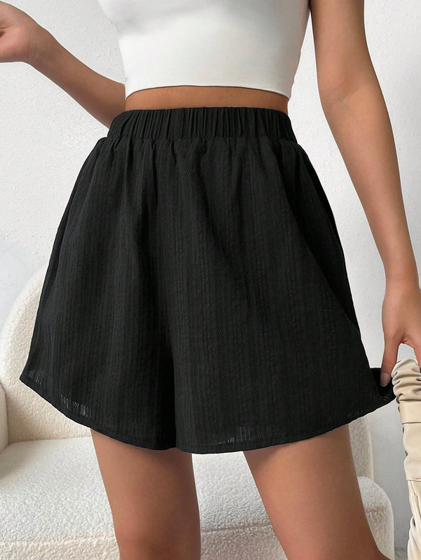 Pantalones Cortos De Pierna Ancha Para Mujer