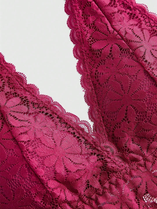 ROMWE Sosten Inalambrico De Encaje De Cuello Halter Para Mujer