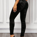 SXY Pantalones Pitillo De Terciopelo Con Pliegues Para Atuendo De Fiesta Y De Nochevieja
