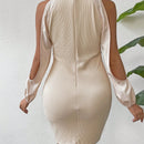 Prive Vestido ajustado de hombros descubiertos de manga farol