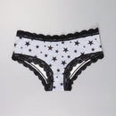 3 Piezas Lenceria De Goth Con Contraste De Encaje Hipster Panties, Prendas De Ropa Interior De Calaveras Con Estrellas Para Halloween, Lenceria Y Ropa Interior De Mujer