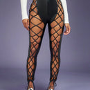 Haute Pantalones De PU Con Cordones Delanteros