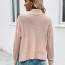 LUNE Jersey de cuello alto de hombros caidos con parche de bolsillo