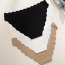 3 Unids/paquete Bragas Triangulares Sin Costuras De Talle Bajo Con Borde Ondulado