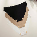 3 Unids/paquete Bragas Triangulares Sin Costuras De Talle Bajo Con Borde Ondulado