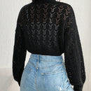EZwear Jersey crop de punto de malla de hombros caidos sin sujetador