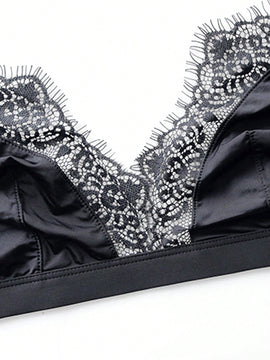 Sujetador De Saten Suave, Ropa Interior Comoda, Sujetador Bralette Sin Alambre De Encaje, Lenceria Intima De 3/4 Taza, Sujetadores Delgados Sin Costuras Para Mujeres
