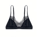 Sujetador De Saten Suave, Ropa Interior Comoda, Sujetador Bralette Sin Alambre De Encaje, Lenceria Intima De 3/4 Taza, Sujetadores Delgados Sin Costuras Para Mujeres