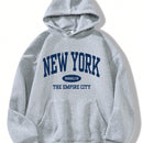 Essnce sudadera con capucha informal con cordon y estampa de letras, talla grande, para otono/invierno
