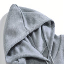 Essnce sudadera con capucha informal con cordon y estampa de letras, talla grande, para otono/invierno