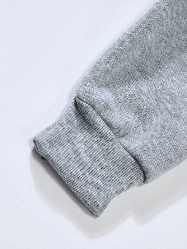 Essnce sudadera con capucha informal con cordon y estampa de letras, talla grande, para otono/invierno
