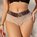 Tangas De Encaje Con Estampado De Leopardo En Contraste