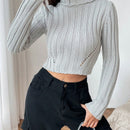 EZwear Sueter Corto De Cuello Alto Para Mujer