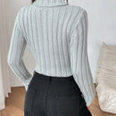 EZwear Sueter Corto De Cuello Alto Para Mujer