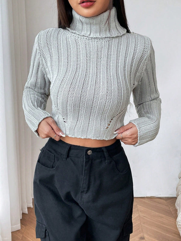 EZwear Sueter Corto De Cuello Alto Para Mujer