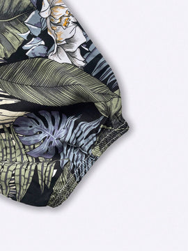 VCAY Pantalones zanahoria con estampado tropical