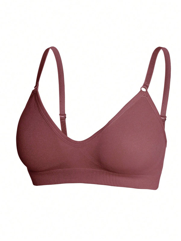 5 piezas/set sujetadores casuales sin costuras de mujer de punto de canale solido