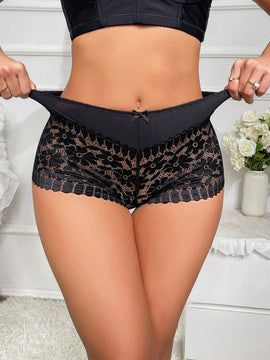 Pantalones Cortos Con Encaje Para Mujer Estilo Boyshorts
