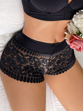 Pantalones Cortos Con Encaje Para Mujer Estilo Boyshorts