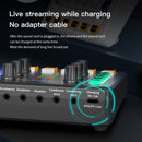 Interfaz de Audio Portátil para Podcasting y Streaming – Tarjeta de Sonido Todo en Uno con Preamplificador de Micrófono Premium, Alimentada por USB, Perillas y Botones Multifunción, Ideal para Grabación, DJ, Compatible con PC y Smartphone, Negro