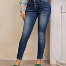 LUNE Jeans ajustados con rasgunos de gato con boton