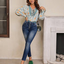 LUNE Jeans ajustados con rasgunos de gato con boton