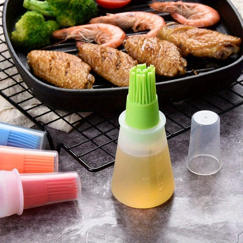 Cepillo de silicona para botella de aceite de barbacoa con - Resistente al calor, fácil de limpiar y adecuado, para acampar al aire libre, picnic, utensilios de cocina para barbacoa Accesorios Eid Al-Adha Mubarak