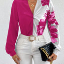 Clasi Camisa con estampado floral girante delantero de dos tonos