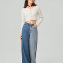 Forever 21 Jeans De Pierna Recta Para Mujer Con Bolsillos Inclinados En Color En Contraste
