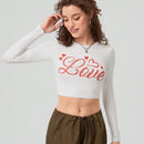 Forever 21 Top Largo Con Mangas Largas Recortadas E Impresion De Letras