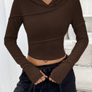 Ezwear sudadera con capucha unicolor crop