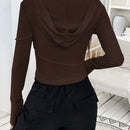 Ezwear sudadera con capucha unicolor crop
