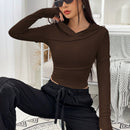 Ezwear sudadera con capucha unicolor crop