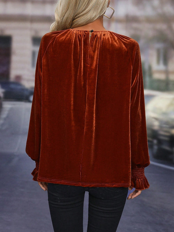 Clasi Blusa de manga con volante fruncido