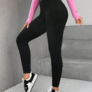 PETITE Mujeres Pantalones ajustados informales y simples con cremallera en unicolor