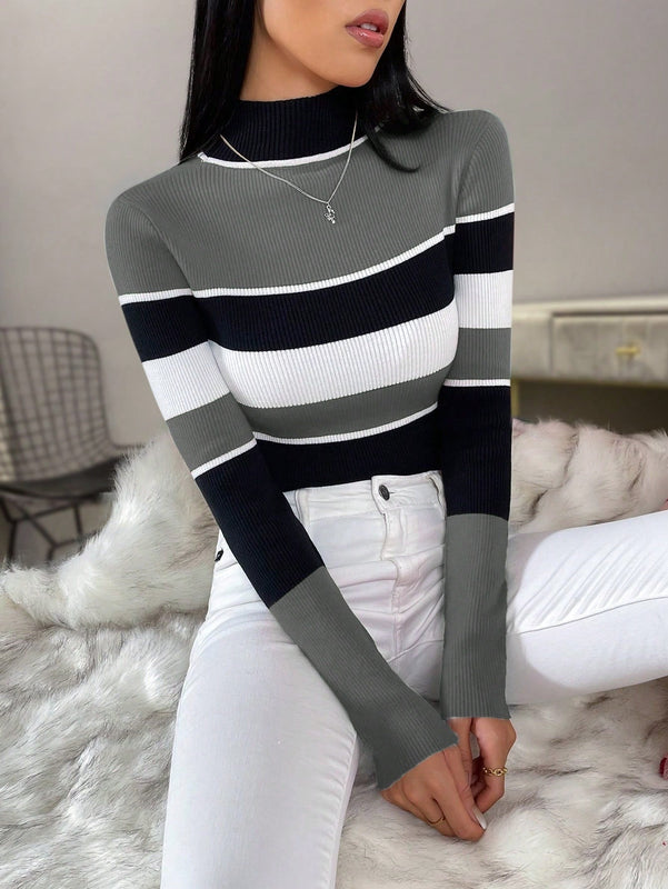 Prive Jersey de color combinado de cuello alto